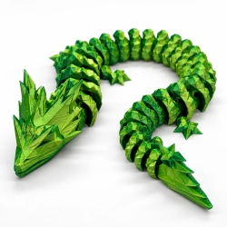Smok 3D Ruchomy Flexi PLA Silk Żółto Zielony Figurka Dekoracyjna