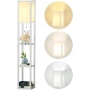 Lampa podłogowa LED Omdekor E27 biała z półkami 160cm regulowana
