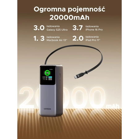 Powerbank UGREEN PB726 165W 20000mAh Wysoka Wydajność