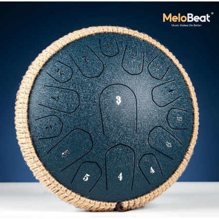 Bęben językowy MeloBeat 13 inch granatowy 15 nut z książką i torbą