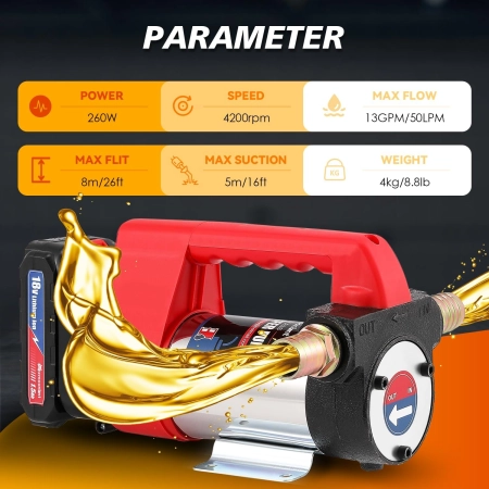 Pompa Mxmoonant Bezprzewodowa 260 W 50 l/min 2 baterie litowe 1500 mAh