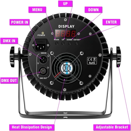 Reflektor DELIBANG zq01137 200W LED Par RGB UV 18 LED DMX-4/8CH