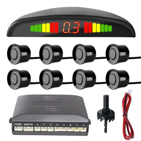 MOCNT 8 Czujników Parkowania Cofania LED LCD