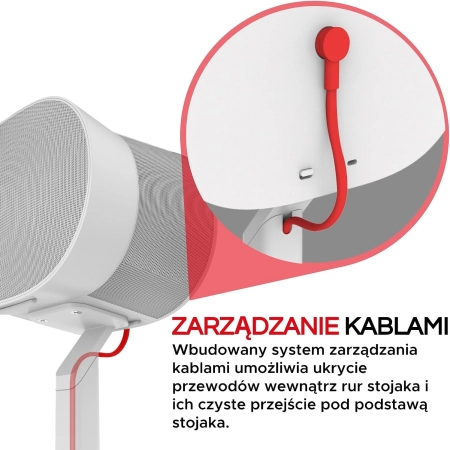 Stojak podłogowy głośnika Era300 metalowy biały 2 szt. zestaw