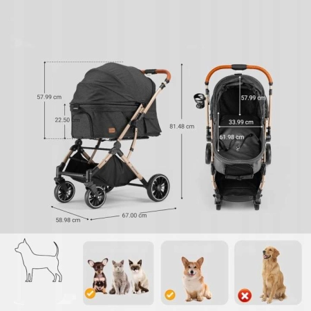 Wózek dla psa kota EchoSmile 4 w 1 składany do 20 kg