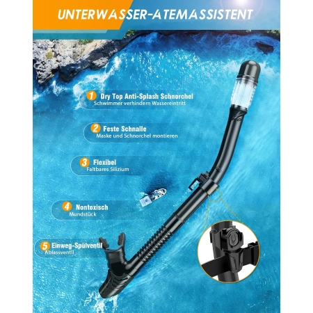 Zestaw do nurkowania Producent Model czarny L – XL 3 w 1 ochrona przed
