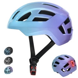 Kask rowerowy LIRENGUI Model fioletowy M lekki regulowany dla młodzieży
