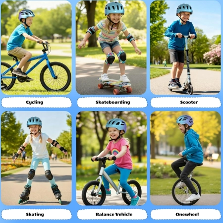 Kask rowerowy LIRENGUI Model fioletowy M lekki regulowany dla młodzieży