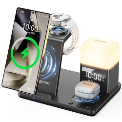 STACJA ŁADUJĄCA INDUKCJA DO AKCESORII SAMSUNG 6w1 15W LAMPKA BUDZIK CZARNA
