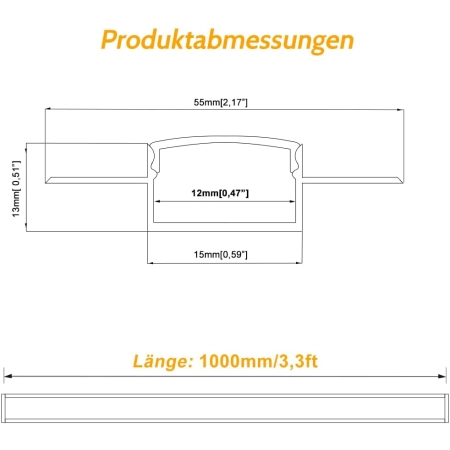 Profil aluminiowy LEDLightsWorld LED zestaw 4x1m mleczny dyfuzor 12 mm