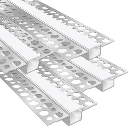 Profil aluminiowy LEDLightsWorld LED zestaw 4x1m mleczny dyfuzor 12 mm