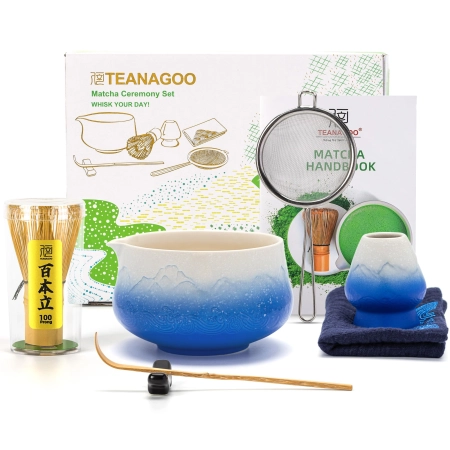 TEANAGOO MATCHA ZESTAW 7 SZTUK NIEBIESKI ZESTAW DO HERBATY