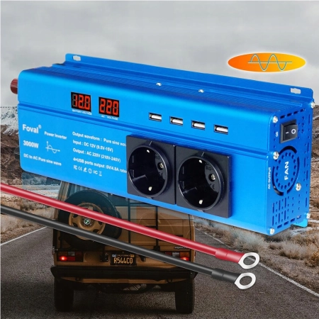 Przetwornica YINLEADER F-1500P 1500/3000W EU czysta fala sinusoidalna 12 V