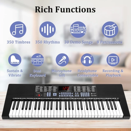 Keyboard Vangoa VGK611 61 klawiszy przenośny kontroler MIDI