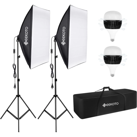 Softbox GEEKOTO Zestaw Oświetleniowy 50x70cm Studio Fotograficzne 2 Szt