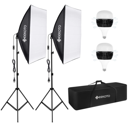 Softbox GEEKOTO Zestaw Oświetleniowy 50x70cm Studio Fotograficzne 2 Szt