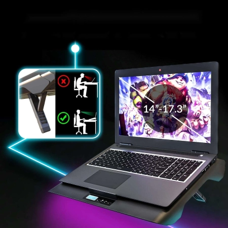 KLIM MISTRAL PODSTAWKA CHŁODZĄCA DO LAPTOPA  WENTYLATOR RGB