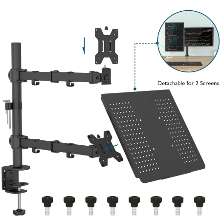 BONTEC MDM001B LT/MN Uchwyt z tacą na LAPTOPA VESA 75 100 do 10 kg 13 - 32