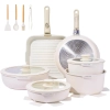 Zestaw garnków JEETEE 26-częściowy zdejmowane uchwyty układanie w stos