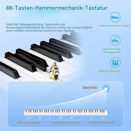 Pianino E 88 przycisków: TERENCE pianino cyfrowe P50 88 klawiszy