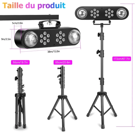 Lampa DJ z statywem UKING zq05156  belka strobo pilot stojak