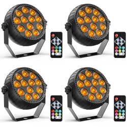 Zestaw 4 bezprzewodowych reflektorów ZQ01632 RGB Par 12 z pilotem