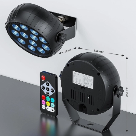 Zestaw 4 bezprzewodowych reflektorów ZQ01632 RGB Par 12 z pilotem