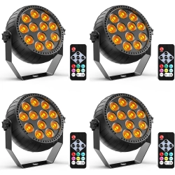 Zestaw 4 bezprzewodowych reflektorów ZQ01632 RGB Par 12 z pilotem