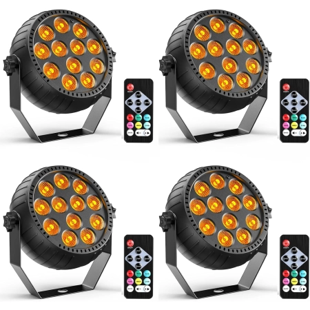 Zestaw 4 bezprzewodowych reflektorów ZQ01632 RGB Par 12 z pilotem