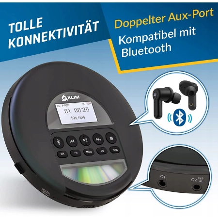 Odtwarzacz CD MP3 KLIM Nomad Discman z akumulatorem i słuchawkami