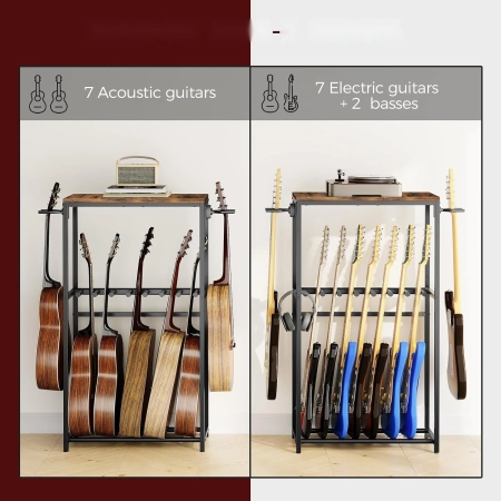 Stojak MAHANCRIS GSHR6701 rustykalny brąz na wiele gitar regulowany