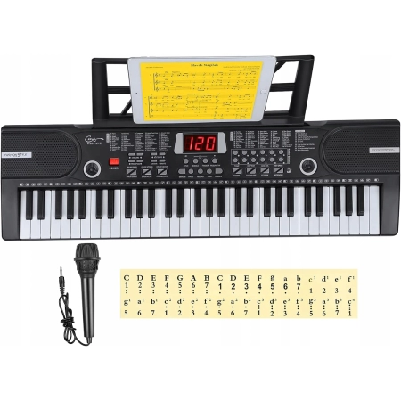 Keyboard Hricane 61 klawiszy DO NAUKI czarny