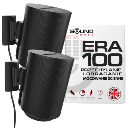 Uchwyt ścienny czarny kompatybilny z głośnikami Sonos ERA 100 ERA100 2szt