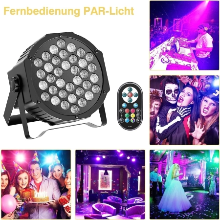 LED Par Slim 36 ZQ01082 RGBW Disco Light DMX512 z pilotem