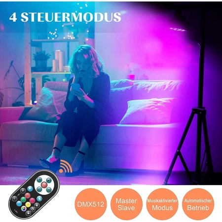 LED Par Slim 36 ZQ01082 RGBW Disco Light DMX512 z pilotem