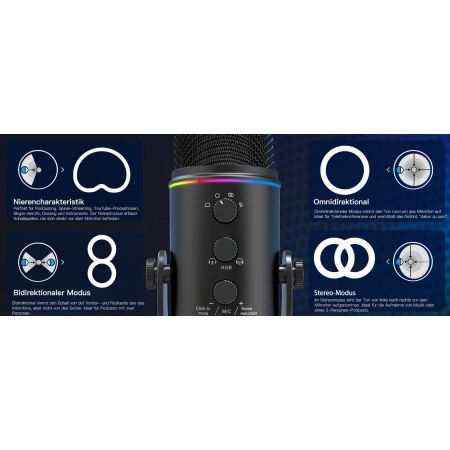 ZealSound K66 Mikrofon USB / USB-C AUX 3,5mm DO STREAMU PODCASTÓW PS4 / 5