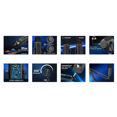 ZealSound K66 Mikrofon USB / USB-C AUX 3,5mm DO STREAMU PODCASTÓW PS4 / 5