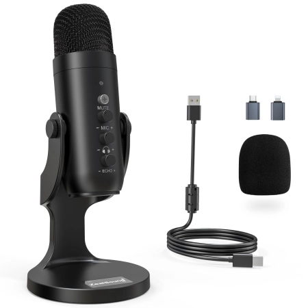 ZealSound K66 Mikrofon USB / USB-C AUX 3,5mm DO STREAMU PODCASTÓW PS4 / 5