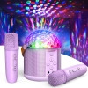 Zestaw karaoke Dislocati Zestaw do karaoke fioletowy 2 mikrofony Bluetooth