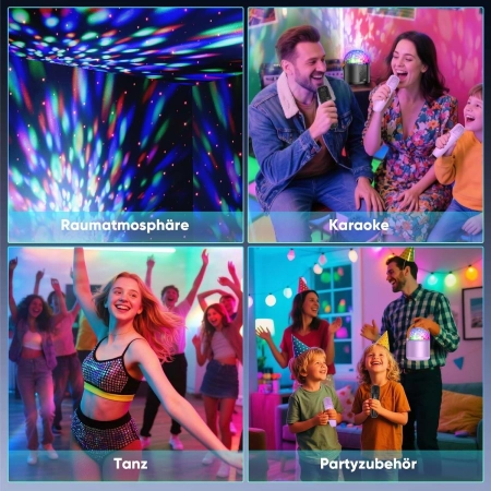 Zestaw karaoke Dislocati Zestaw do karaoke fioletowy 2 mikrofony Bluetooth