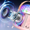 Maszyna do karaoke Dislocati 2 mikrofony Bluetooth światło dyskotekowe