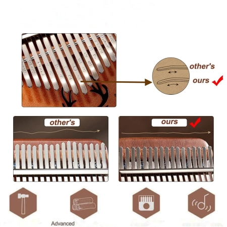 Kalimba Cega Piano 21 kluczy torba afrykański instrument