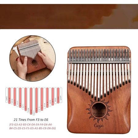 Kalimba Cega Piano 21 kluczy torba afrykański instrument