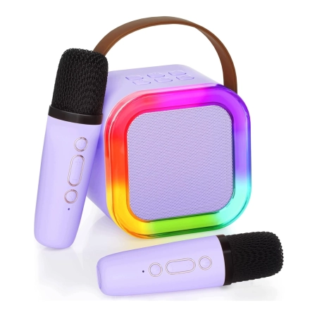 Karaoke dla dzieci zestaw 2 mikrofony bezprzewodowe głośnik Bluetooth