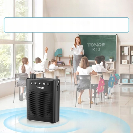 TONOR Wzmacniacz Głosu Bluetooth Przenośny Z Mikrofonem Trener Nauczyciel