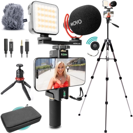Movo iVlogger-PRO Zestaw startowy do vlogowania z pełnym statywem do iPhone