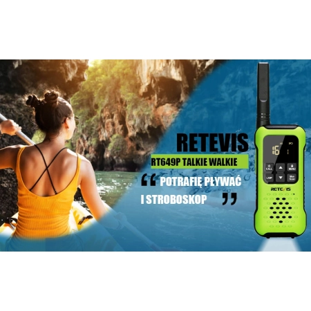 Krótkofalówki Retevis RT649P nietonące wodoszczelne LED 2 szt
