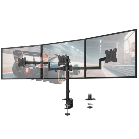 PUTORSEN Uchwyt biurkowy POTRÓJNY na 3x monitory LCD 13-27'