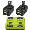 Zestaw 2x Akumulator 18V 5.5Ah + Ładowarka P118 Kompatybilny z Ryobi One+