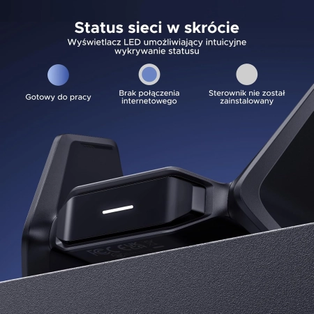UGREEN CM995 Karta sieciowa WiFi 7 stick BE6500 Tri Band 6G/5G/2.4G MLO